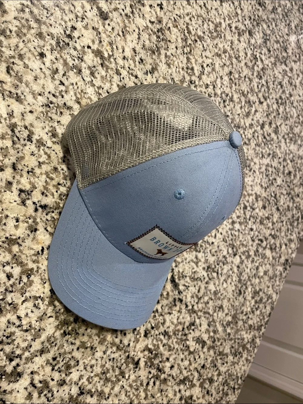 Little Brown Dog Southern Trade Co. Patch Trucker Hat - Light Blue UNISEX